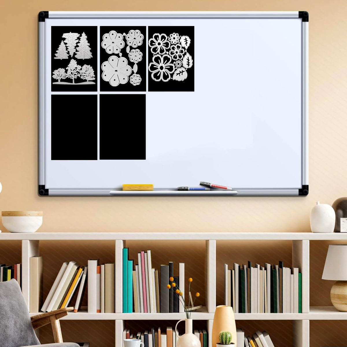 Thaibear Magnetic Sheets for Dies Storage, 5" x 7", 35 Pack Flexible Magnetic Sheets Non Adhesive, Die Cut Storage Magnet Sheets for Crafts, DIY, Photos