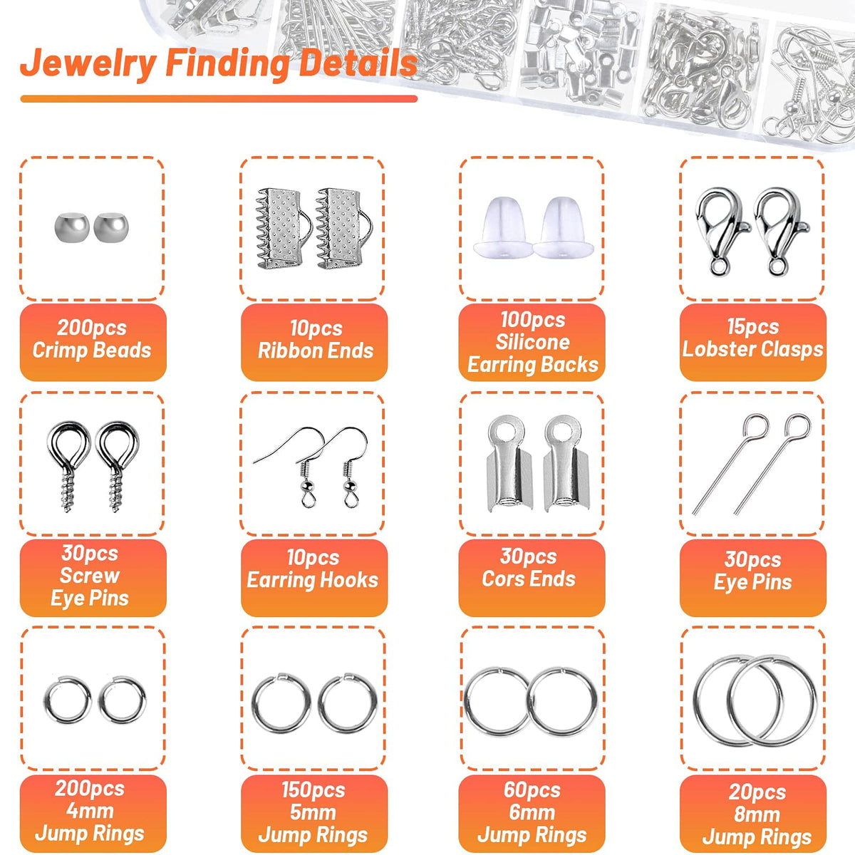 Audab Jewelry Wire Wrapping Jewelry Making Supplies Kit, Ring Sizer Measuring Tools Kit with Tools, Ring Craft Wires, Jewelry Findings for Rings Repair