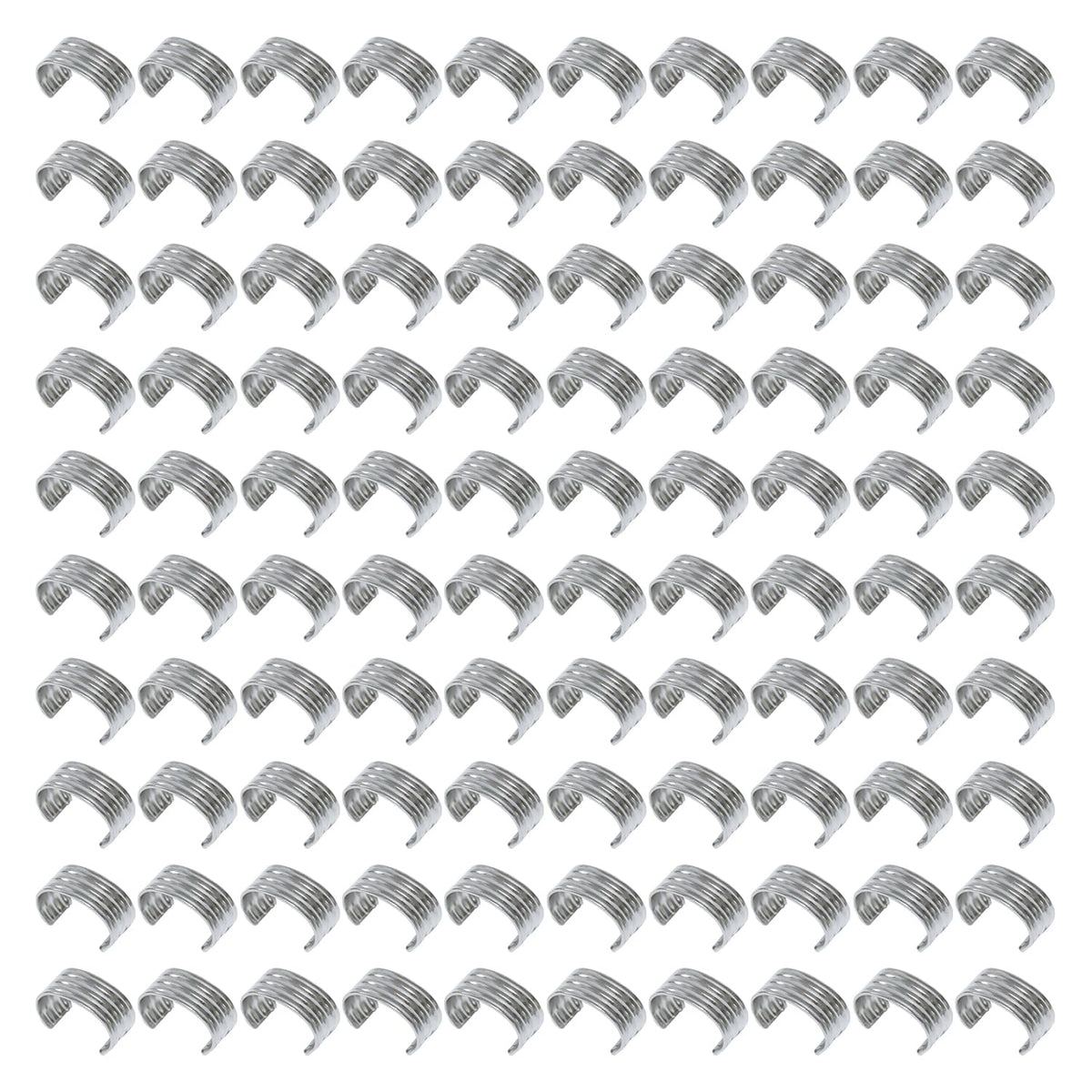 Qimoo Leather Rope Clip, 100pcs Silver Cylindrical Crimping Cord Crimps 9x13mm String Leather Cord Fastener for Leather Tassel Bracelet Necklace Jewelry Making