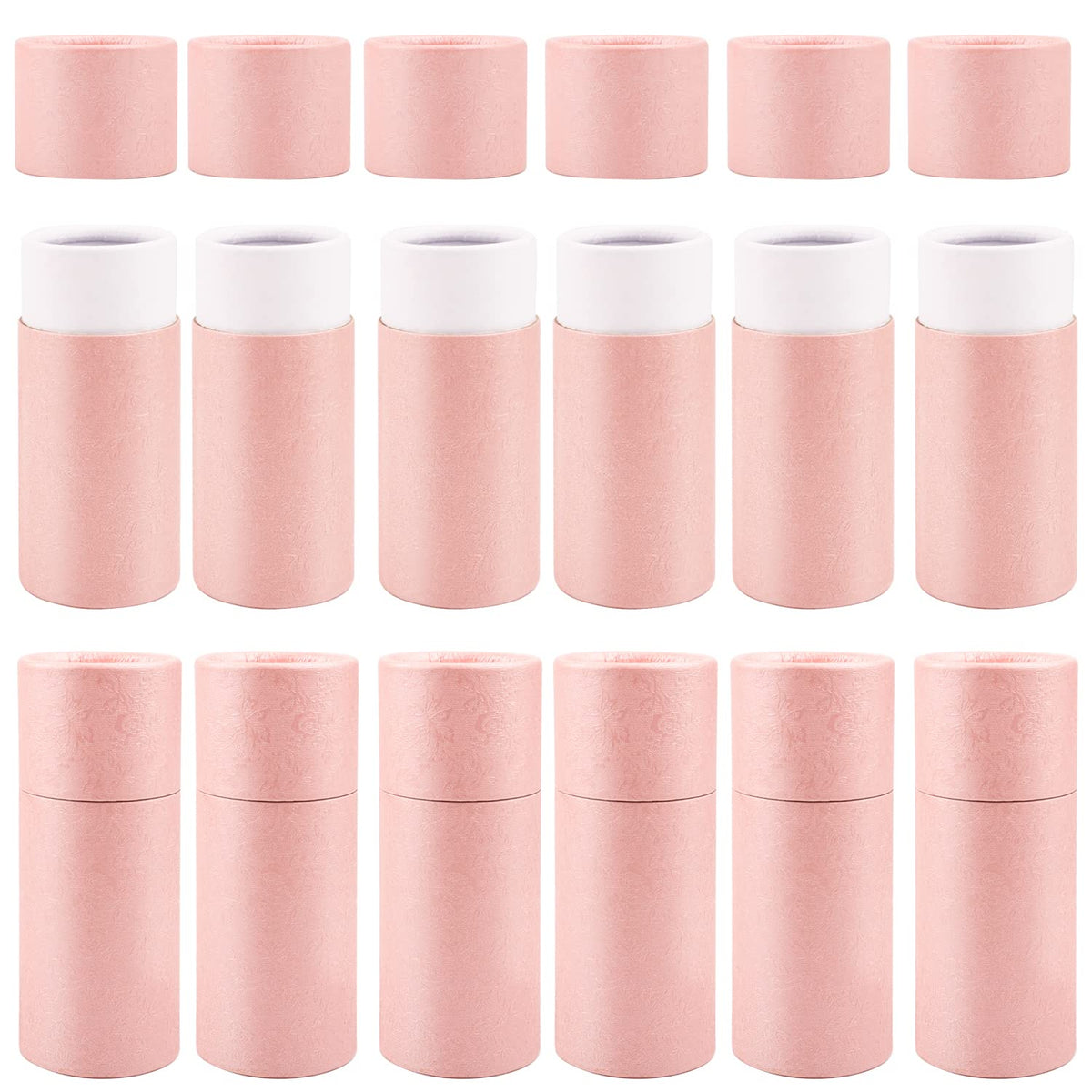 12 Pack 30ml Empty Kraft Paper Tubes Round Kraft Paperboard Jar Containers Cardboard Essential Oil Bottle Tube Box with Lid for Tea Coffee Cosmetic Crafts Gift Packaging - Pink