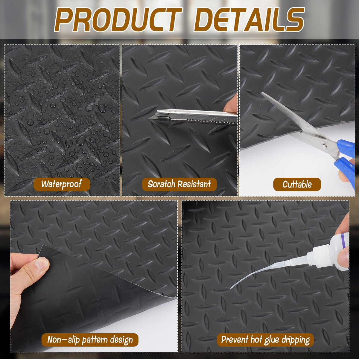 Work Bench Pad Mat, Top PVC Workbench Mat with Non-Slip Texture, 48" x 17" Scratch Stain Resistant Surface Protects Work Bench Tabletop Countertop for Woodworking Crafting Tool Protection