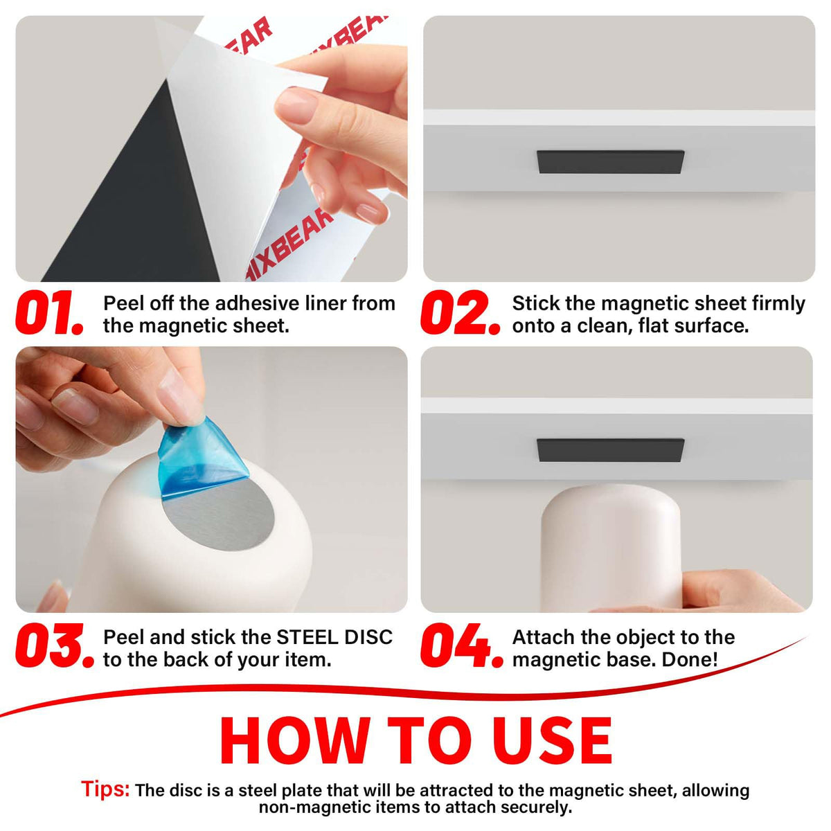 PHIXBEAR 80mil Strong Magnetic Sheet with Adhesive Backing, 8.28" x 11.7" High Magnetic Strength Ultra-Thick Flexible Rubber Magnets, Easy to Cut for Crafts,Fridge, Vehicle displays (1-Pack)