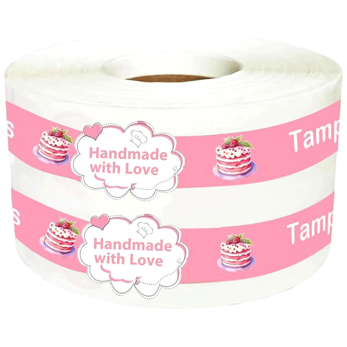 Food Retail Package Seal Labels,9x1 Inch Safe Secure Tamper Evident Labels,Tamper Resistant Stickers,Baking Gift Box Stickers for Handmade Baking Craft Arts,Hand Made Sticker 500 Pcs (500 pcs)