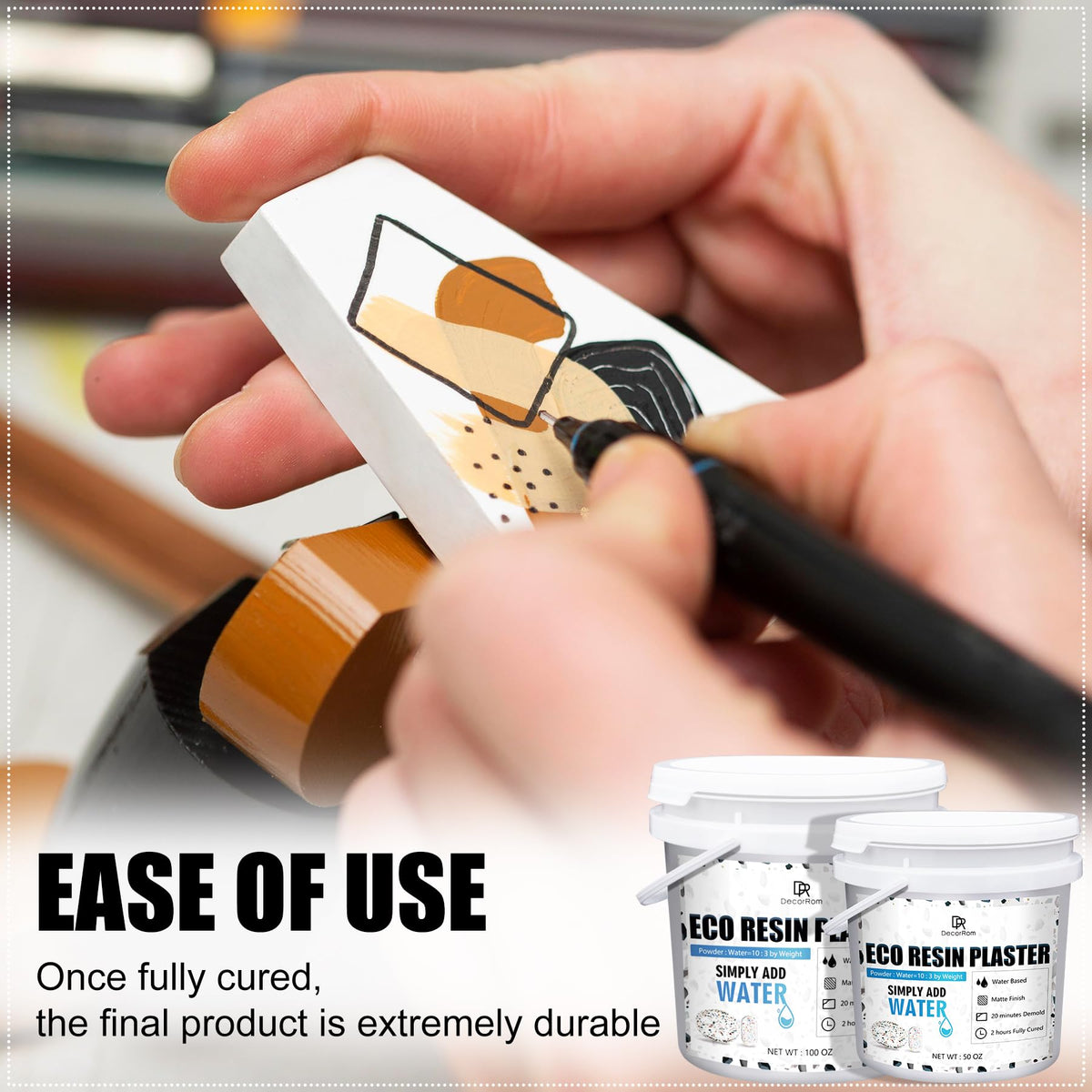 Eco Resin Casting Powder - 100oz / 2800g Fast Cured Plaster Casting Powder for Beginners - 20~30 Minutes Demold, Easy Mixing Water Activated Eco-Friendly Casting Resin for DIY Crafts Making, Home Art