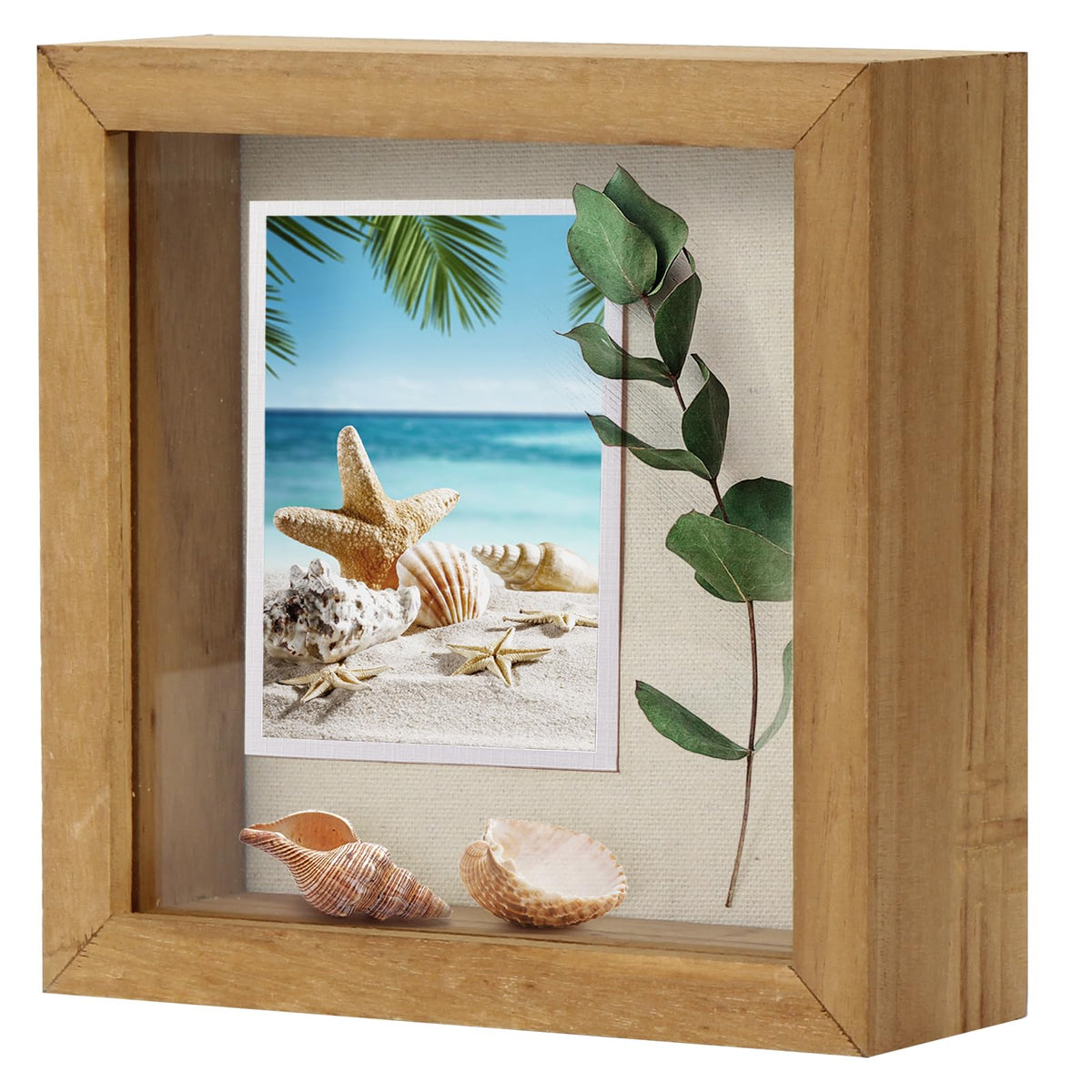 TJ.MOREE Shadow Box Frame 5 x 5 Shadowbox Display Case Picture Frame Memorabilia Wedding Bouquet Flowers Medals Military Photos Memory Box - Wood