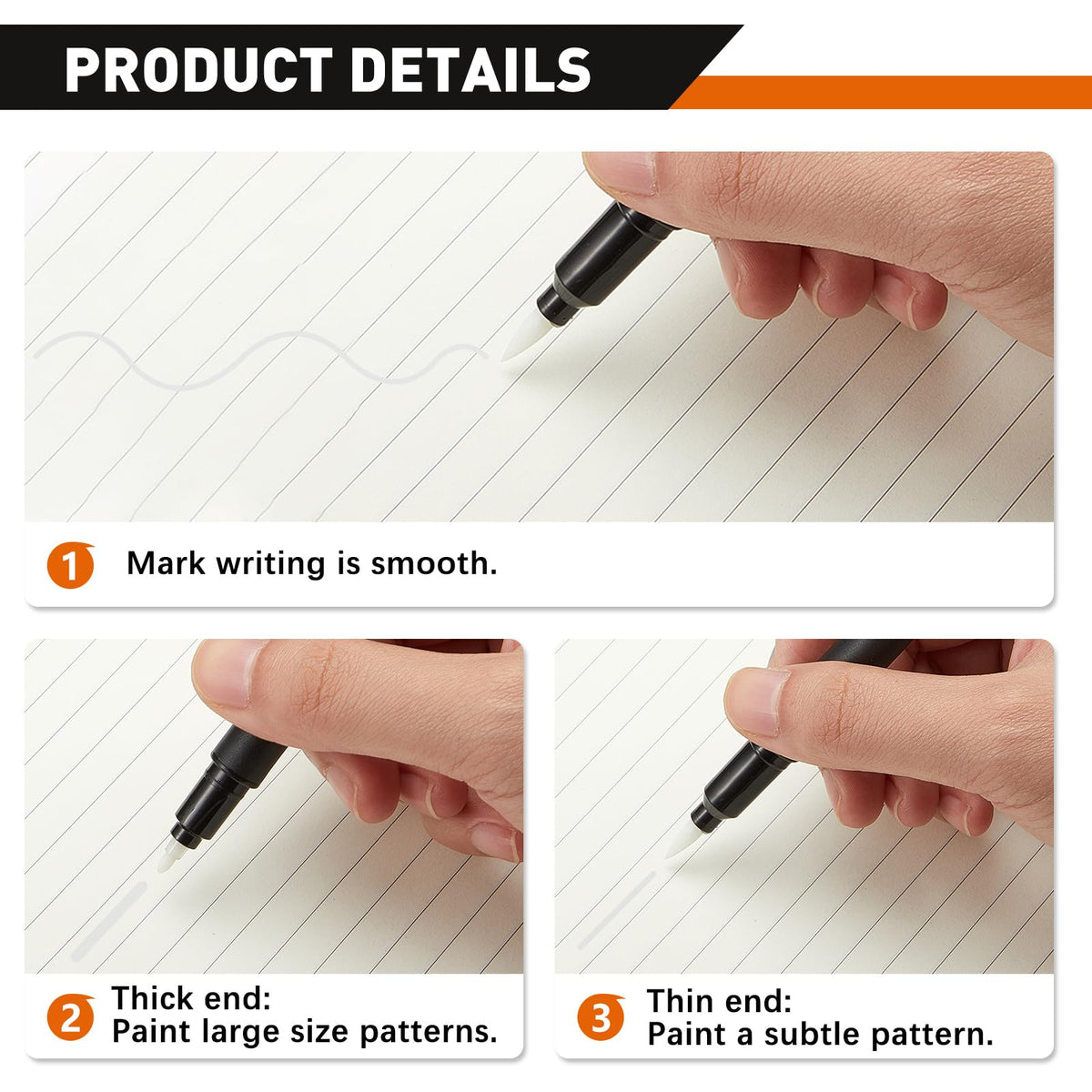 Dual Ended Embossing Pens 2 Pieces Black Embossing Pens for Powder DIY Art Paper Crafting Scrapbooking Drawing Stamping
