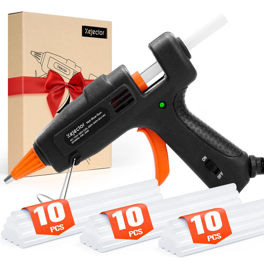 Fireproof Hot Glue Gun, Mini Glue Gun Kit with 30 Glue Sticks, 20W Glue Gun with Transparent Glue Sticks 7 * 130 mm for DIY Arts, Crafts and Quick Repairs