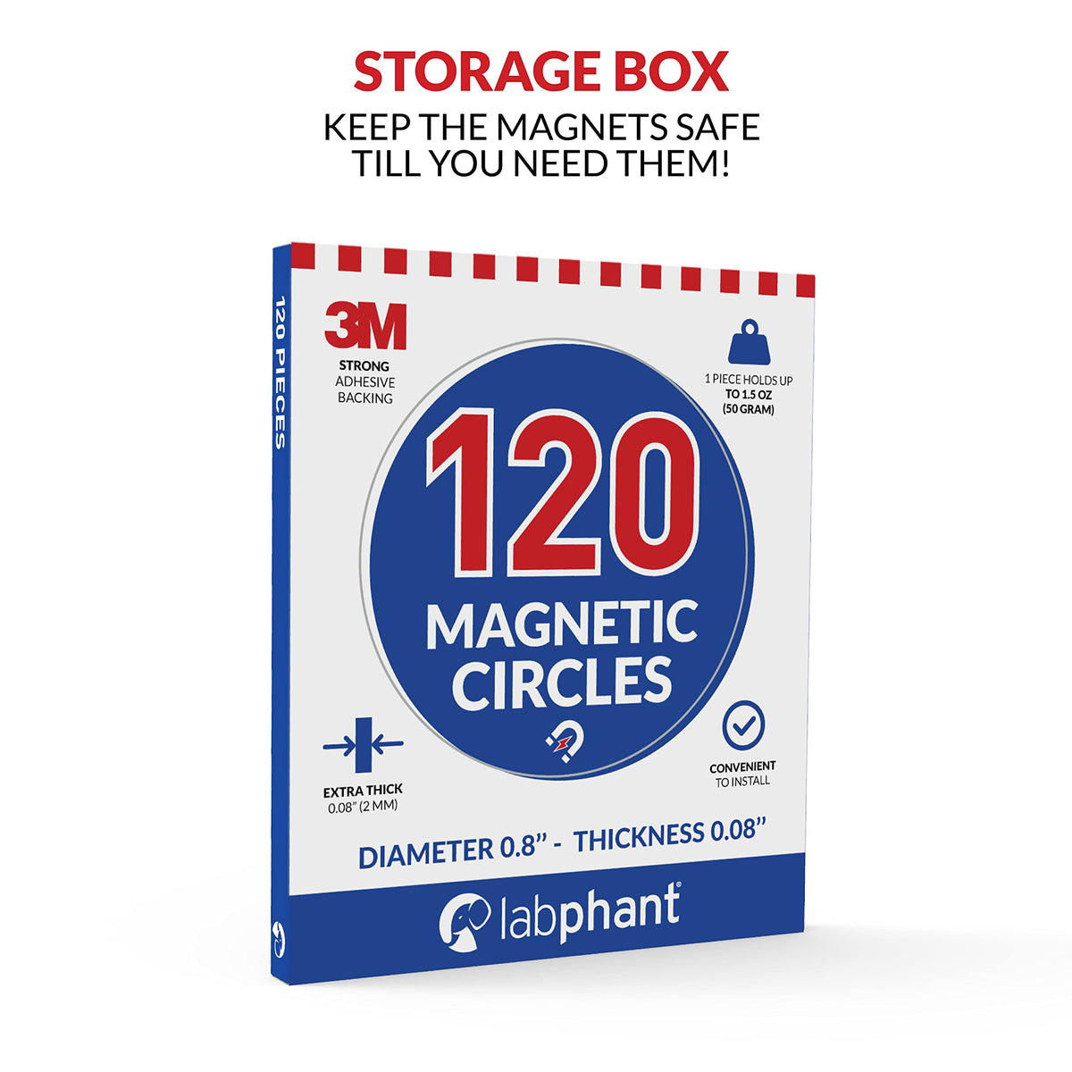 Magnetic Dots 120pcs - Round Magnets with Adhesive Backing, Circle Size Diameter 0.8’” x 0.08” on 4 Tape Sheets, with 3M Strong Adhesive Backing. Perfect for DIY, Art Projects, Industrial & Fridge