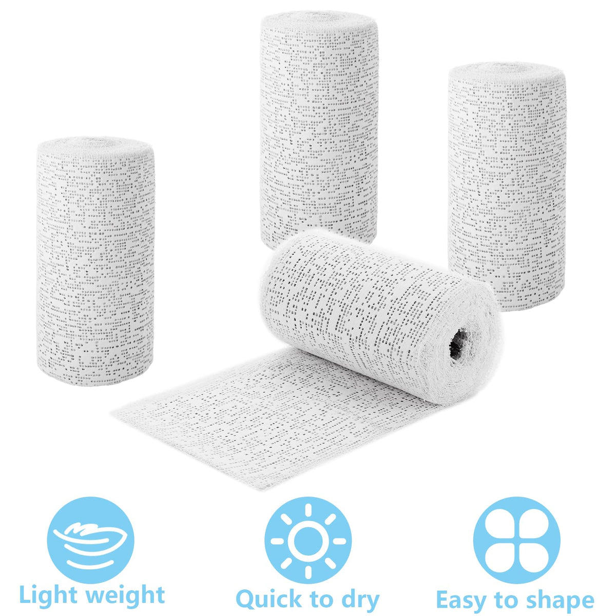 LOYORTY 12 Rolls Plaster Cloth Rolls 4”x 180”Plaster Gauze Bandages Plaster of Paris Strips for Craft Projects, Mask Making, Belly Casts, Body Molds - 4In x 15Ft/ 5Yd