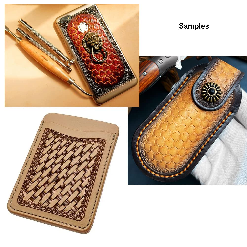 PANSHIYON Leather Stamps,3 Pack Professional Leather Stamping Tools for Craft Working