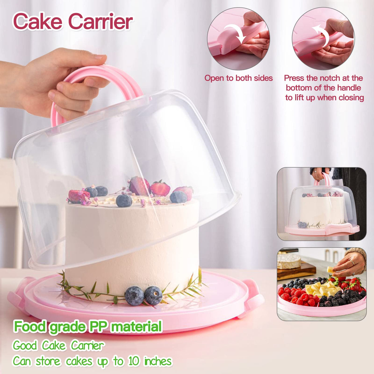 Aluminum Alloy Revolving Cake Stand & Carrier - 268PCS Kit with 54 Piping Tips, Acrylic Cake Discs, Various Spatulas