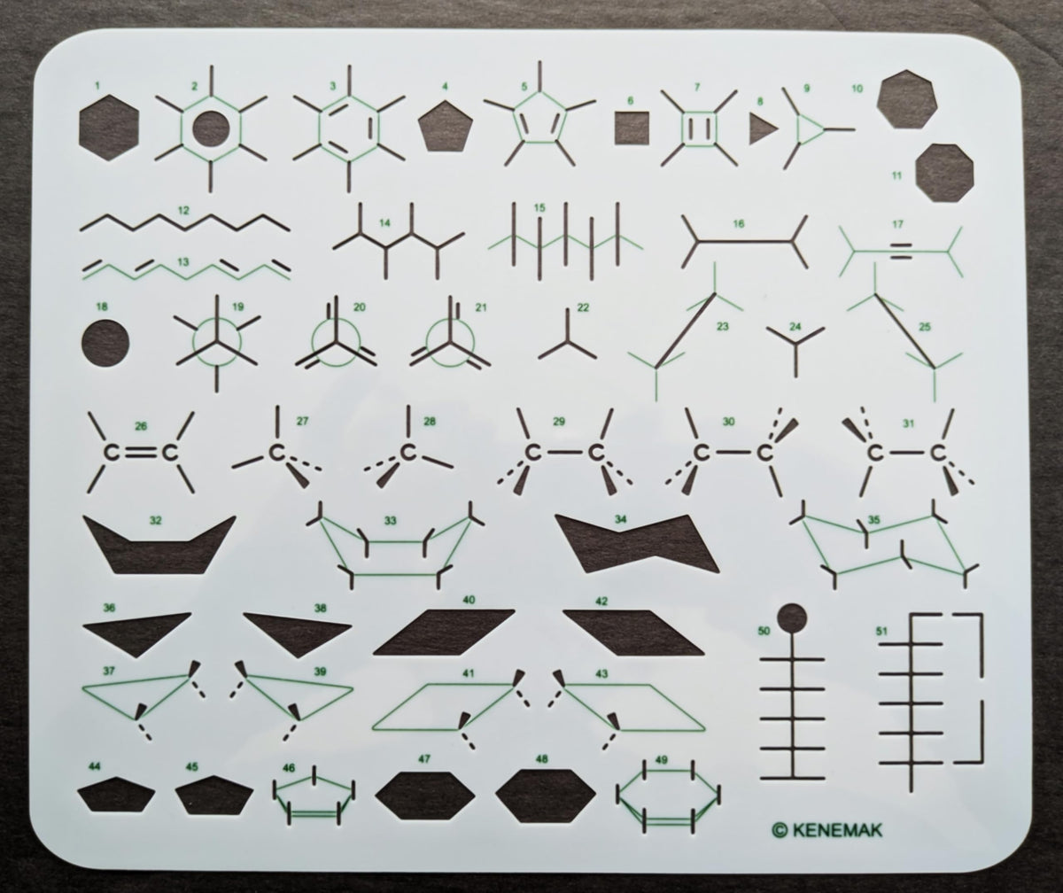 Oganic Chemistry Stencil Drawing MoleculeTemplate