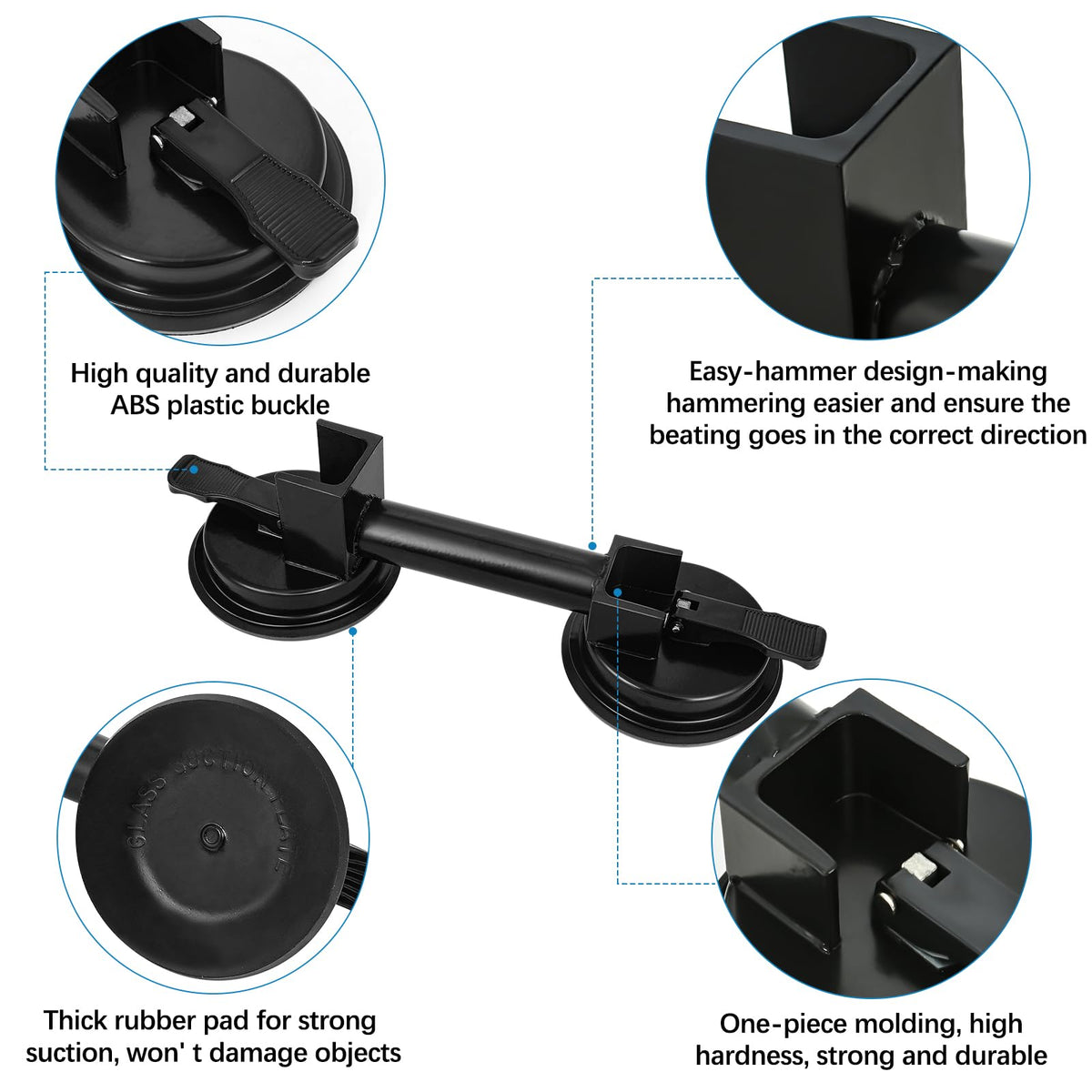 New Floor Gap Fixer Tool Includes Enhanced Suction Cup with Hammer Target & Rubber Mallet for Laminate Floor Gap Repair