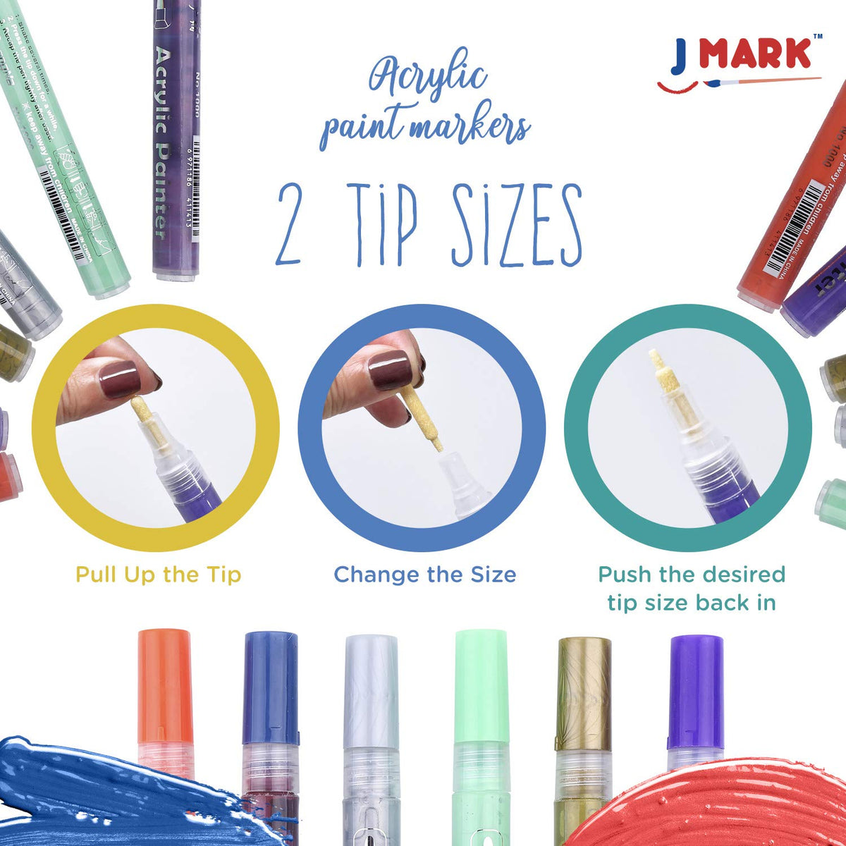 J MARK Premium Rock Painting Kit - Acrylic Paint Pens for Rock Painting, Glow in the Dark and More