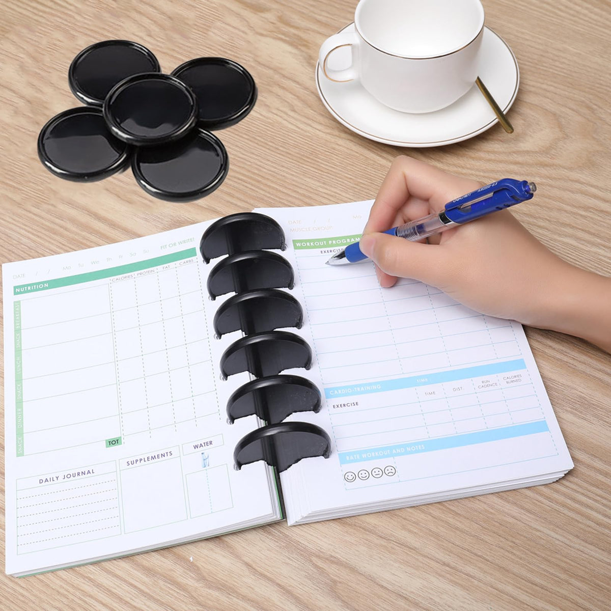 40 Pcs Discbound Disc 2 Inch Book Binding Discs, Black Expansion Discs Notebooks Planner Discs for DIY Notebooks and Planner Scrapbooking Supplies