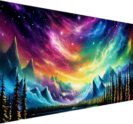 ijbnhd 5D Large Diamond Painting Kits for Adults, 5D Mountain Extra Large Diamond Art Kits, Full Drill Crystal Rhinestone Aurora Gem Art Home Wall Decor Gift(28X 16inch)
