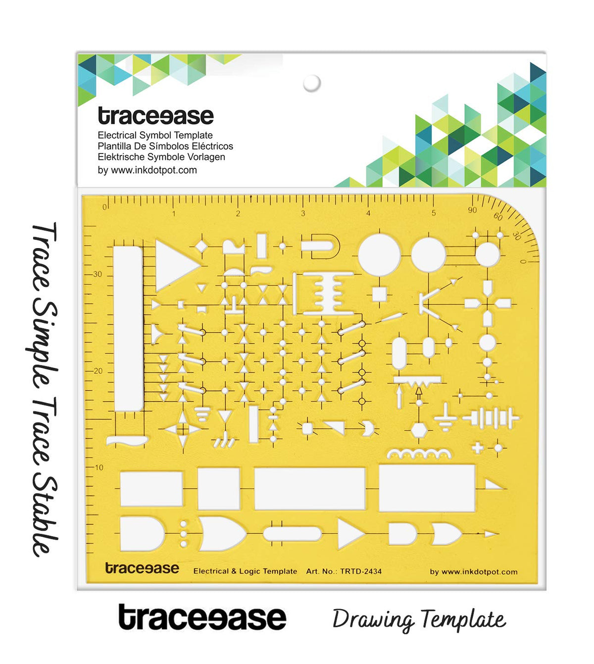 Traceease Electrical Drafting Electrical & Logic Template Drawing Stencil,Designing Template Measuring Ruler