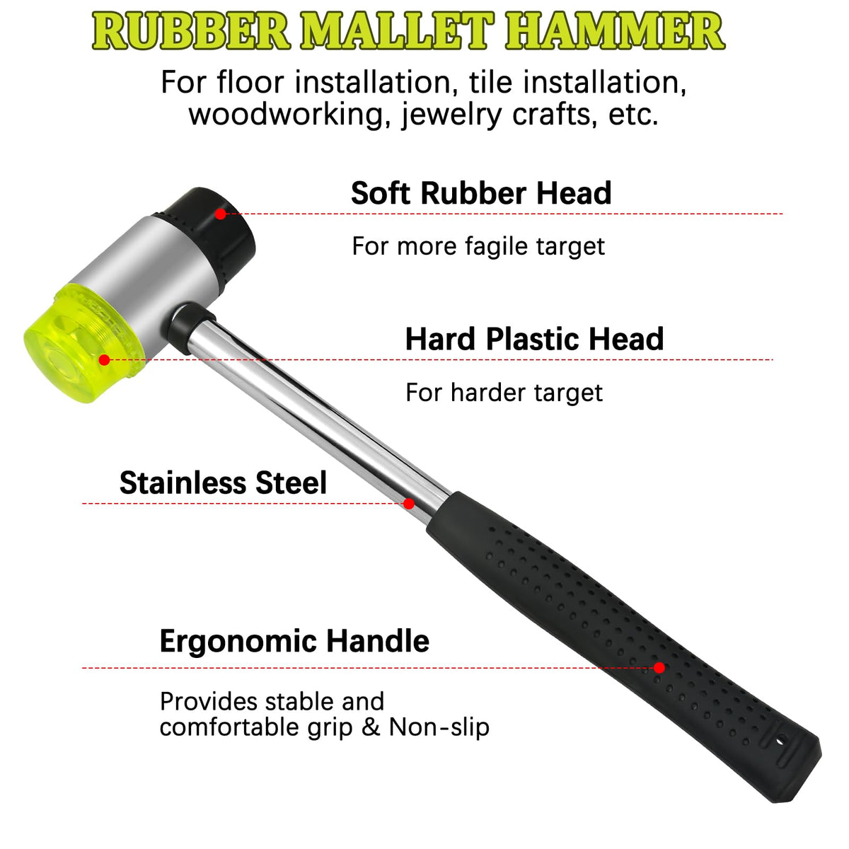 New Floor Gap Fixer Tool Includes Enhanced Suction Cup with Hammer Target & Rubber Mallet for Laminate Floor Gap Repair