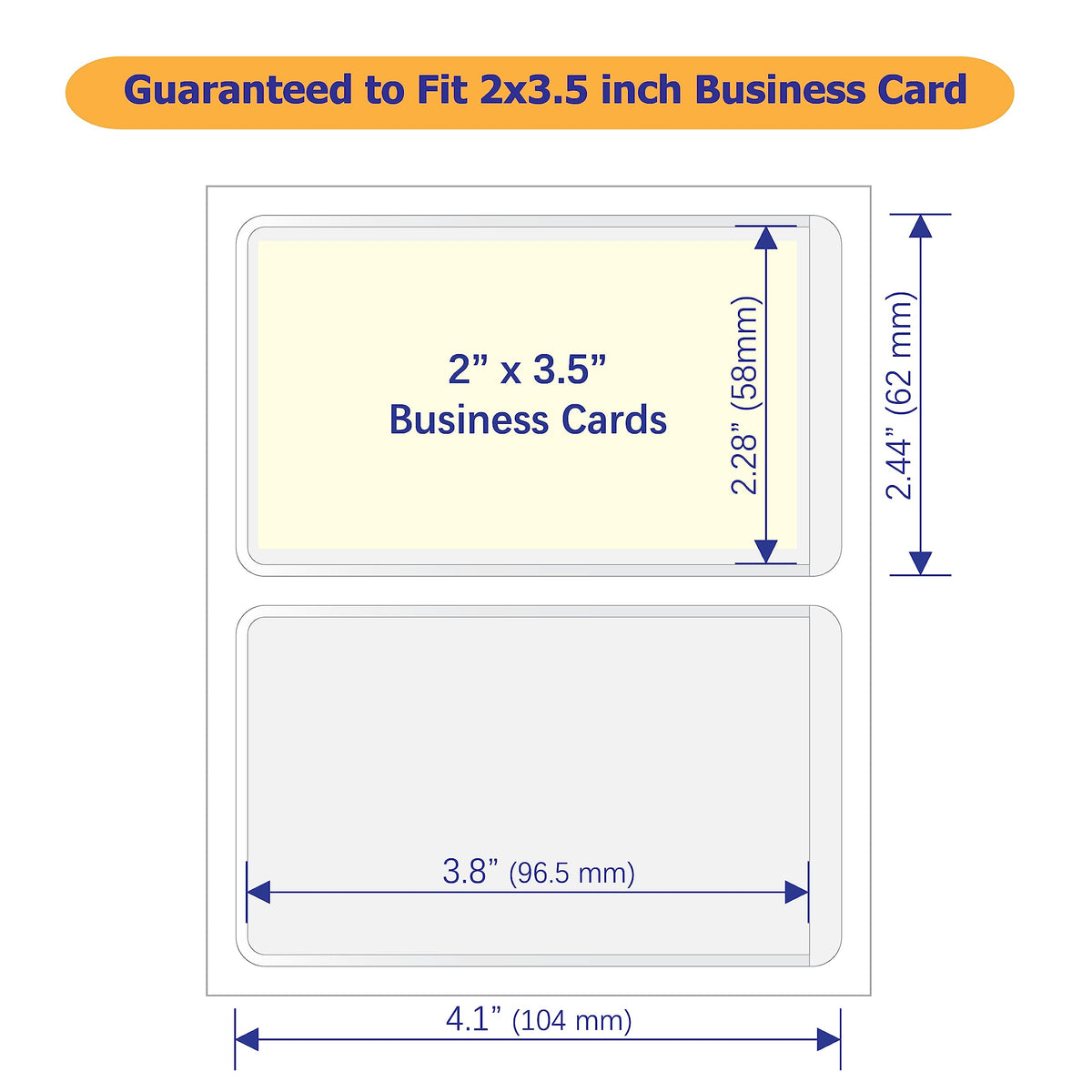 IMAGAME Clear Adhesive Business Card Pocket swith Side Open for Loading, 50 Pack, Plastic Labels Holders for Storage Bins and Library Card, Ideal for Organizing and Protecting Your Business Cards