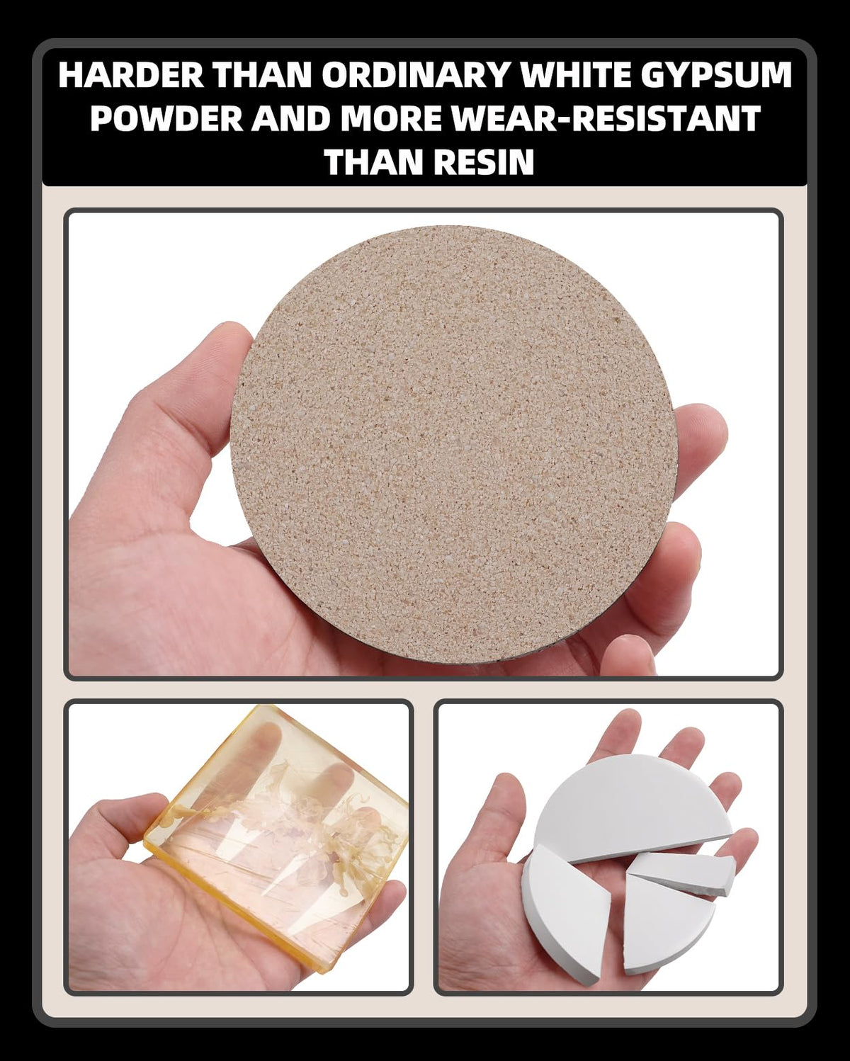 DR.GYPSUM Casting Powder, Fast-Curing,Water-Activated Material for DIY Crafts，Two-Part Powder Base and Liquid Set, 1.2kg(2.2Ib Base+0.44Ib Liquid)/Set(Silver Grey Granite)