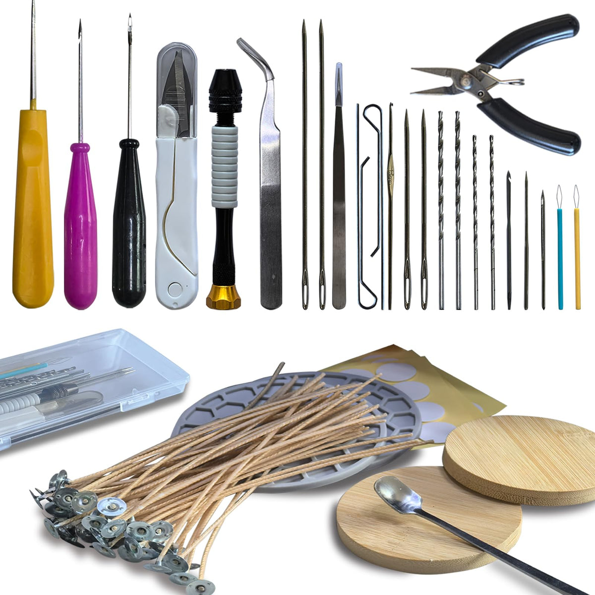 DiaWiew Candle Making Tools for Punching Holes and Inserting Wicks, Beginners Candle Making Kit for Adult Including Wick Needle for Candle Making, Perfect to Candle Molds with No Holes for Wicks