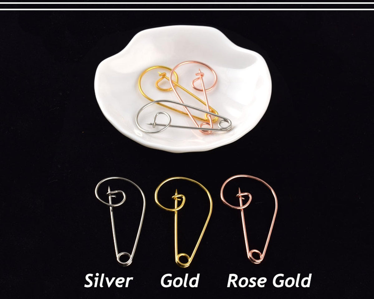 Metal Large Safety pins - 2.2 inch Silver Spiral pin for Blankets Skirts Crafts Kilts Crafts Home Accessories 40pcs (Silver)