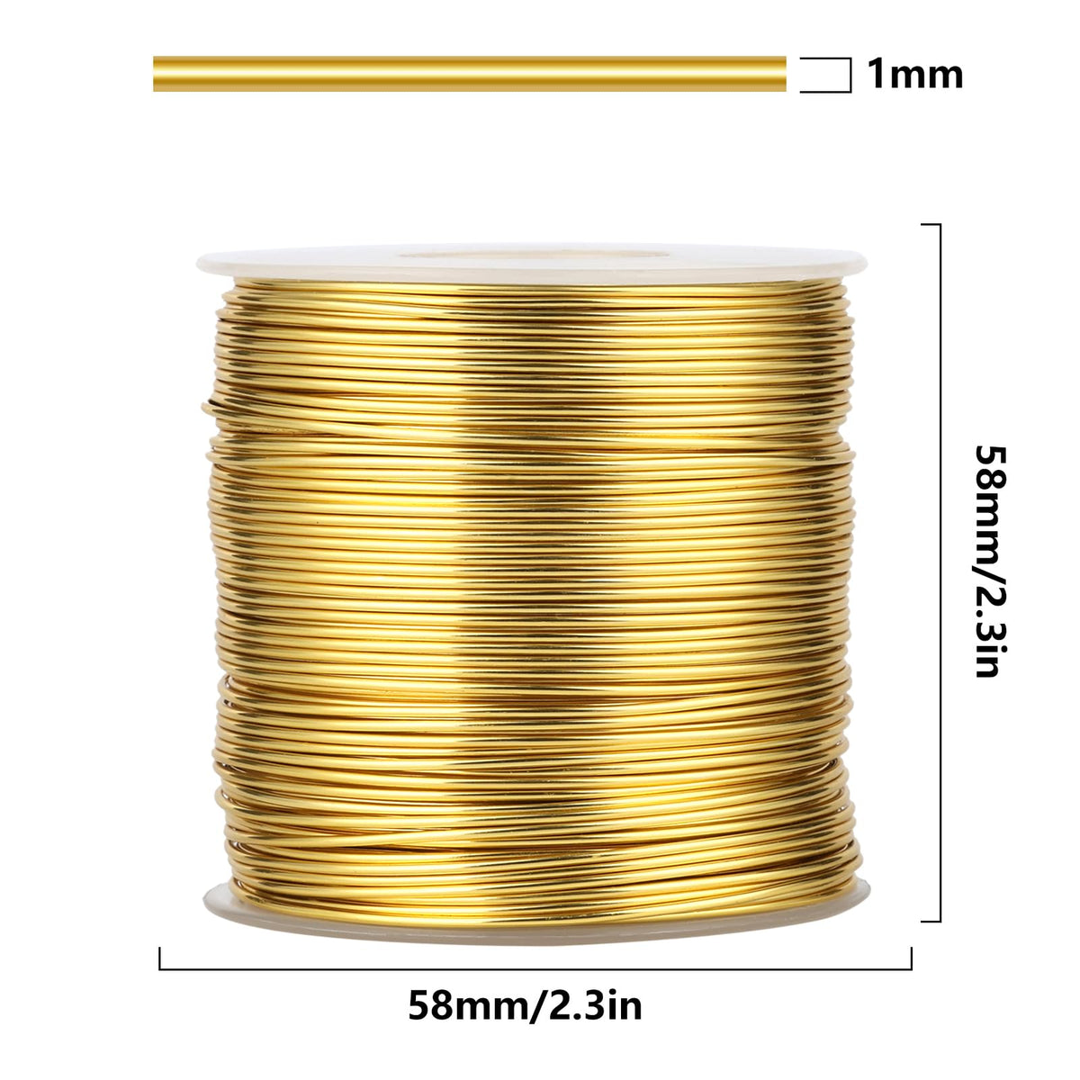 328 Feet Aluminum Craft Wire, 18 Gauge Light Gold Bendable Soft Metal Aluminum Wire Roll Bulk for DIY Crafts Sculpting Jewelry Making