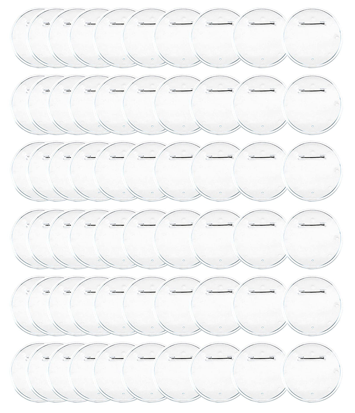 Yesland 60 Packs 2.4 Inch Acrylic Design Button - Clear Badges Kit with Pin Blank Button Pins for Craft Supplies, Activities, DIY Badges, Office, School