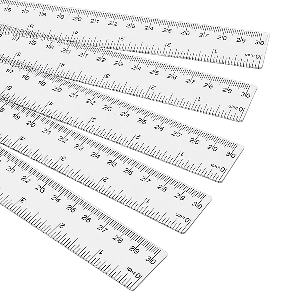 LEXININ Plastic Ruler, 12 Inch Clear Transparent Metric Straight Edge, 100 Pack