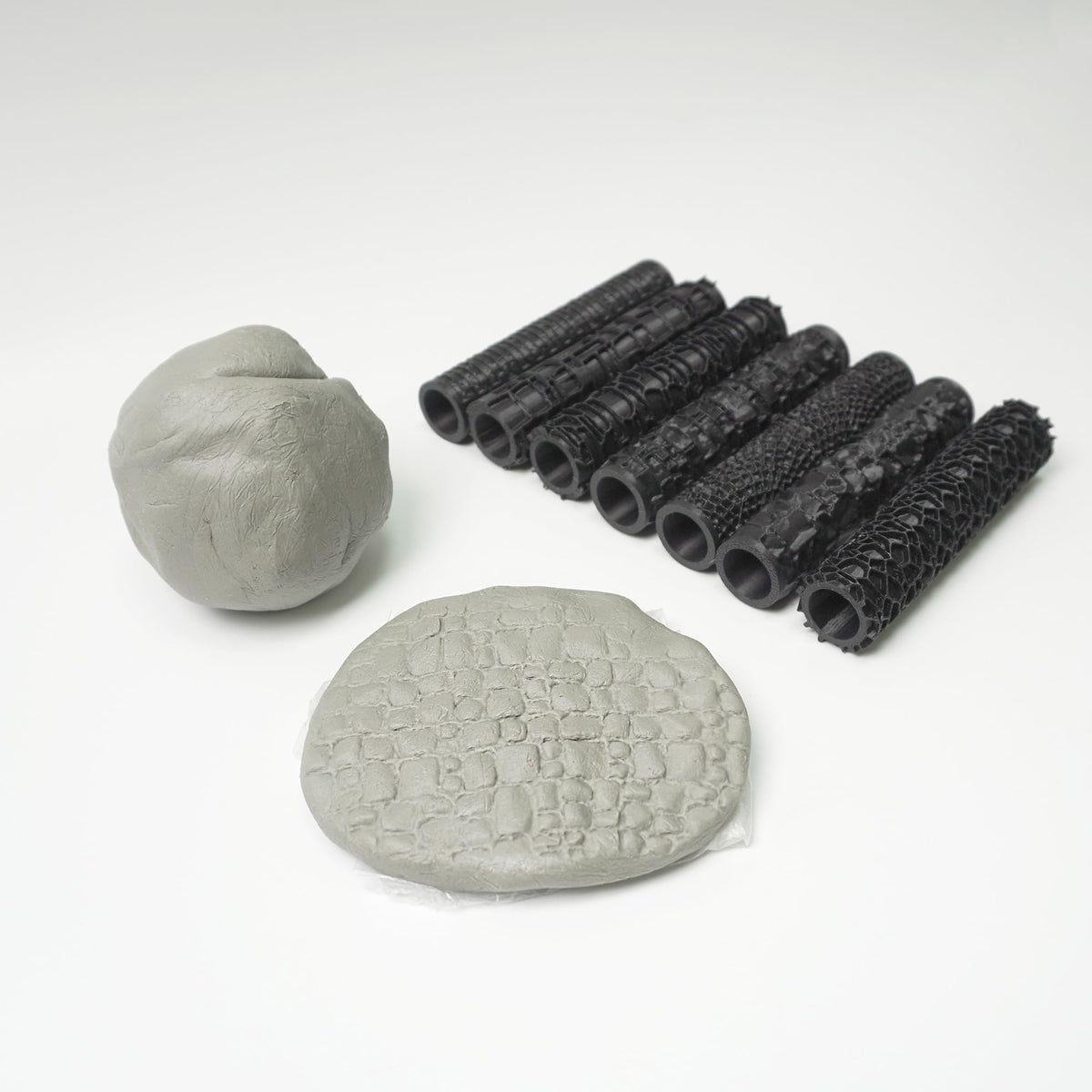 Texture Roller Set – 7-Pattern 3D-Printed Miniature Terrain Rollers for Clay & Modeling – Ideal for D&D, Tabletop, Polymer Clay Crafts (Interesting 7 Patterns)