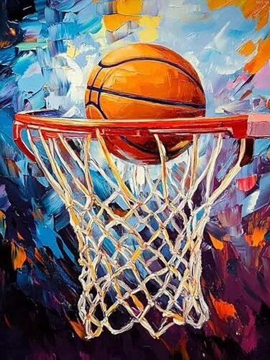Basketball Fire DIY 5D Diamond Painting Kit Adult Full Drill Rhinestone Cross Stitch Art Crafts for Home Decoration 12x16 Inch