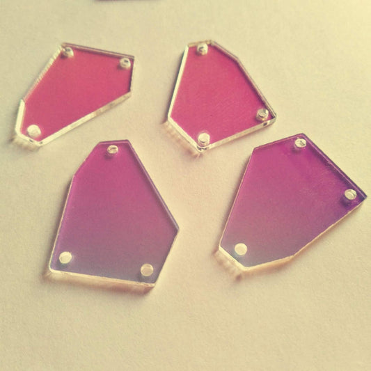 30PCS of Sew On Acrylic Irregular Mirror,DIY Mirrored Rhinestones for Costume Evening Dresses Cloth Garment Accessory 35MM (AB)