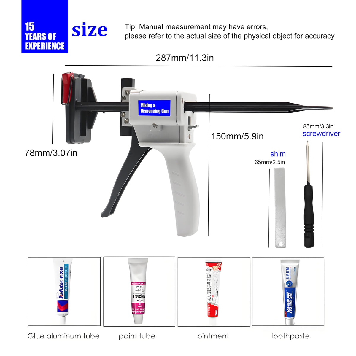 SoKalChw Toothpaste tube glue gun, Epoxy resin gun paster kit, 704 Silicone manual universal extruder injection guns, Best aluminum tube squeezer tool