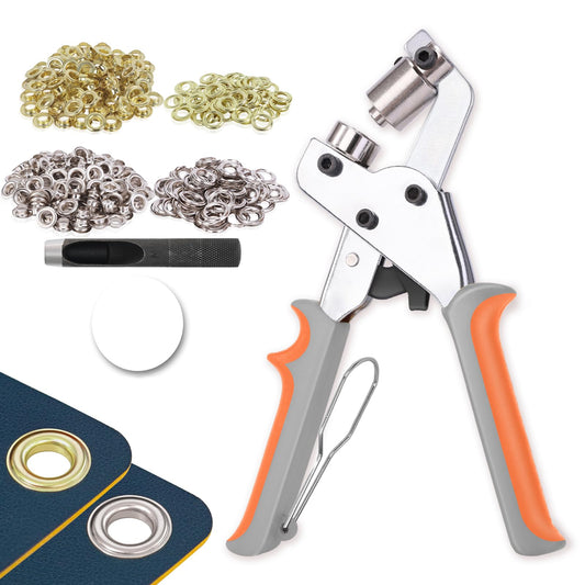ZAPSIFOU Grommet Tool Kit with 200 Sets 3/8 Inch 10mm Grommets, Heavy Duty Grommet Kit, Grommets Pucher with Hole Punch and Eyelets, Eyelet Pliers Kit for Tarp, Fabric, Banner, Canvas, Leather