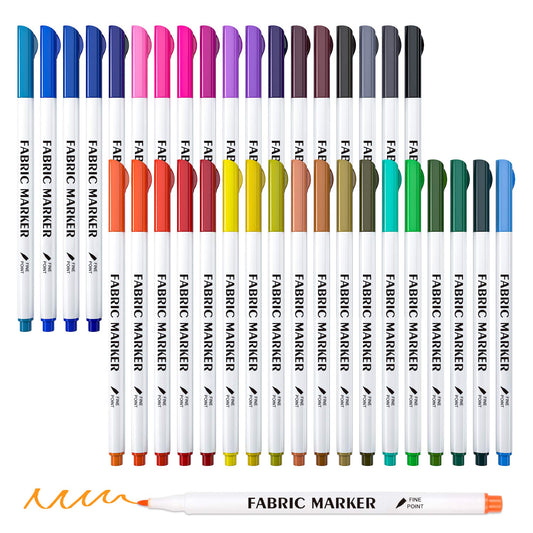 Fabric Markers, Lelix 36 Colors Permanent Fabric Pens for Writing Painting on T-Shirts Clothes Sneakers Canvas, Child Safe & Non-Toxic for Kids Adults