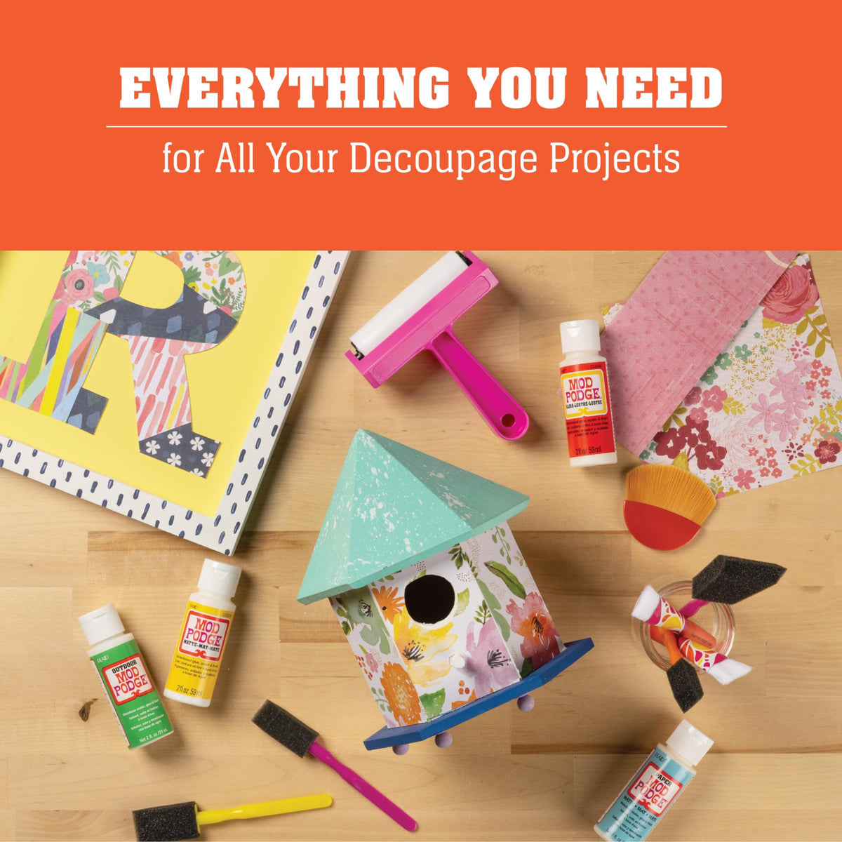 Mod Podge, Essential Decoupage Kit, Featuring 8 Formulas and 10 Tools, Perfect for DIY Arts and Crafts Projects