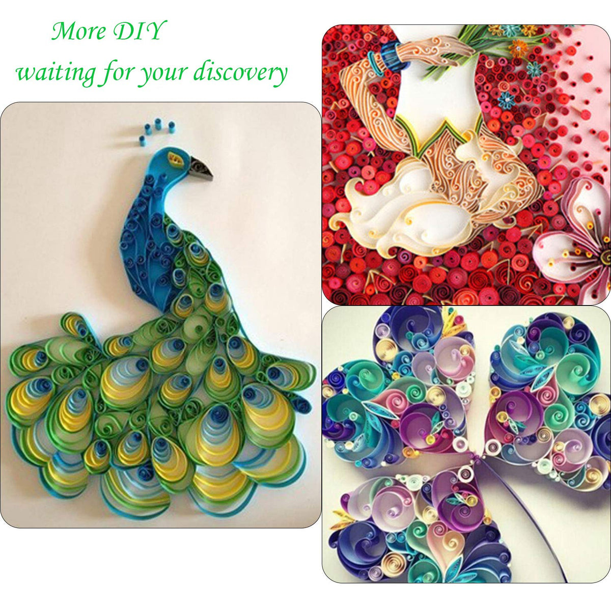 TUPARKA 15 PCS Paper Quilling Kits with 29 Colors 600 Strips Quilling Paper DIY Design Drawing Handcraft Tool