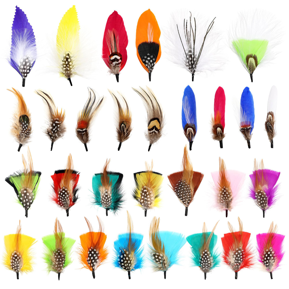 SendyFeather Hat Feathers 30 Styles Natural Assorted Feathers for Fedora Hats Accessories DIY Craft,Western Cowboy Hats,Christmas Party Hats,Oktoberfest Hats