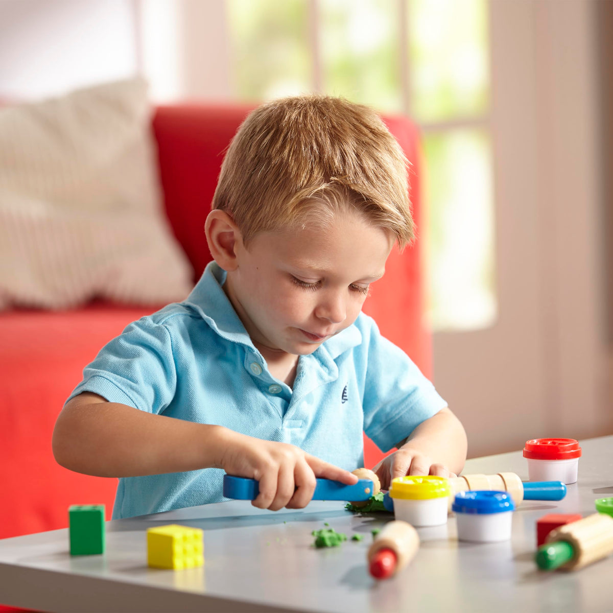 Melissa & Doug Shape, Model, and Mold Clay Activity Set - 4 Tubs of Modeling Dough and Tools