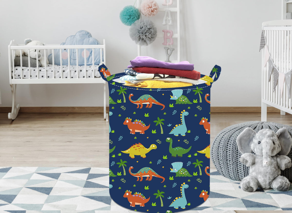 ACMUUNI Collapsible Kids Laundry Basket Clothes Hamper, Foldable Storage Organizer Bin, Toy Clothes Storage with Handles for Boys Girls Bedroom, Room Decor Dinosaur