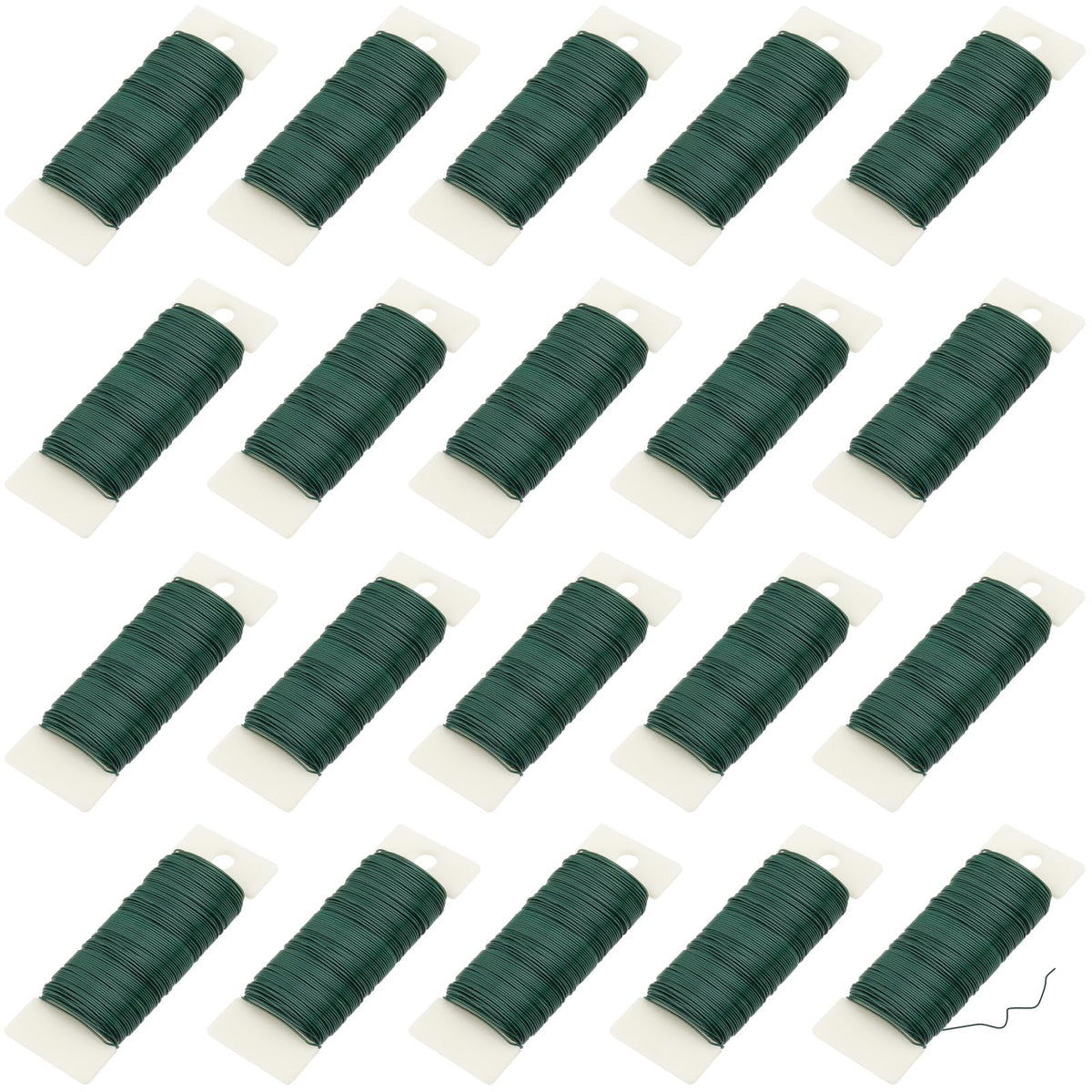 SENJEOK 20 Pack 38 Yards Green 22 Gauge Floral Wire, Flexible Paddle Wire for Crafts Wreaths Flower Floral Arrangements