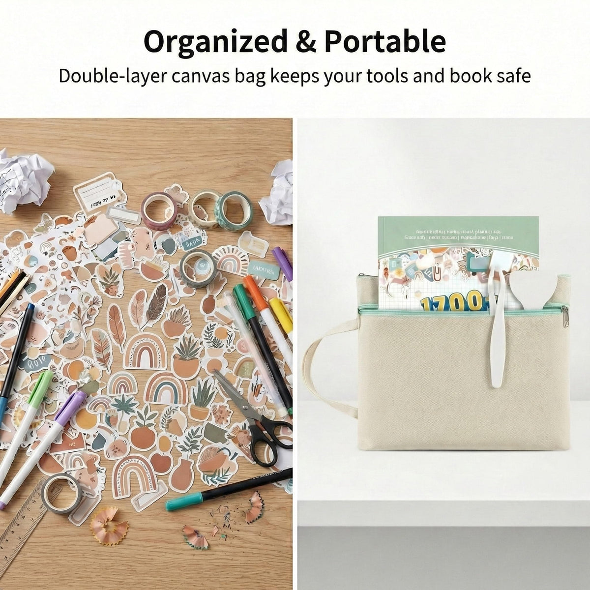 1700+ Planner Stickers Book for 2026 Planner & Scrapbook, Boho Aesthetic Journaling Supplies Kit with Tweezers & Storage Bag, Monthly Weekly Daily Organizer Accessories for Adults & ADHD
