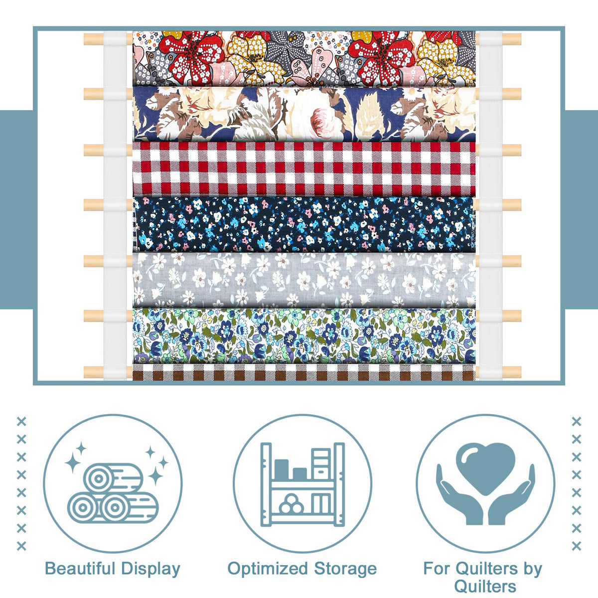 Anglechic 20-Shelf Hanging Wall Fabric Organizer, Over The Door Cloth Organizer with 4 Hooks, Closet Hanging Fabric Storage for Sewing & Quilting Collection(13.8 Inch)