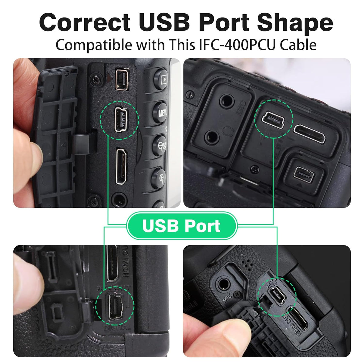 3.3ft IFC-400PCU T1i T7i, AGVEE Camera USB Data File Transfer AV Out Digital Cable Cord with Magnetic Ring for Canon