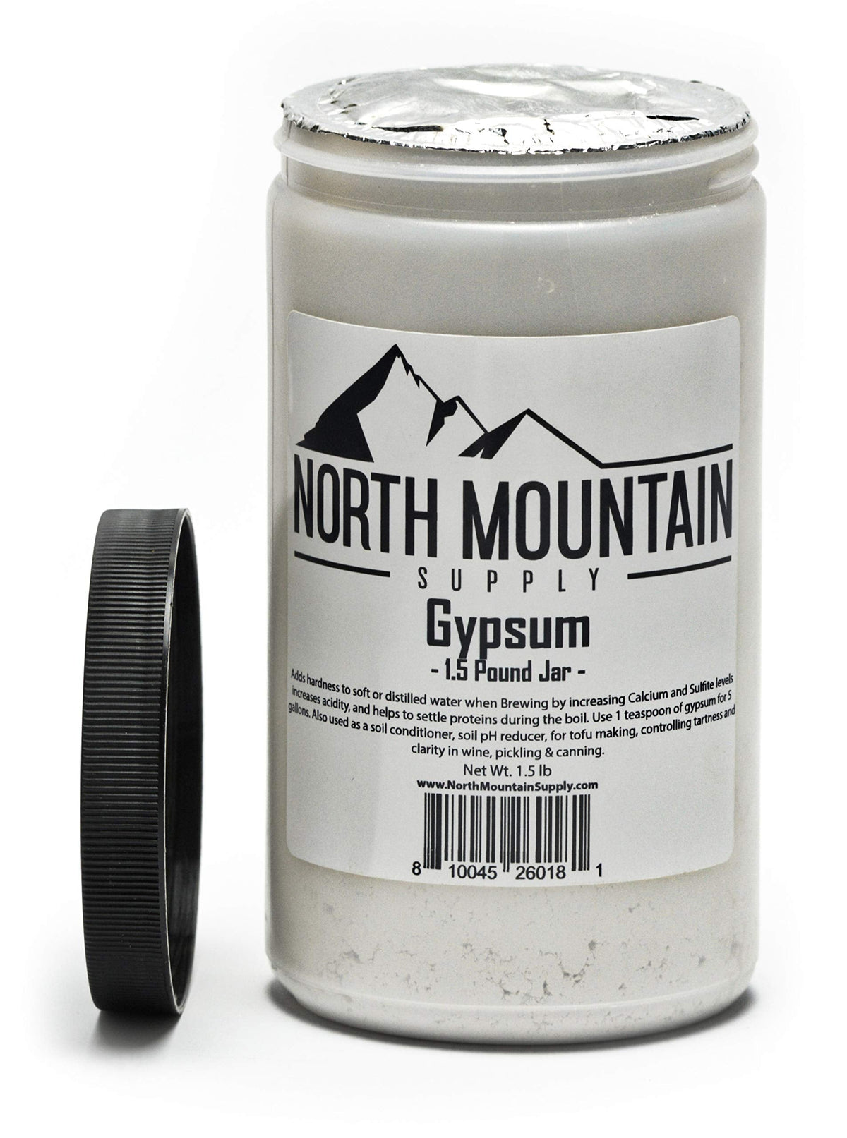 North Mountain Supply - GY-1.5lb Food Grade Calcium Sulfate (Gypsum) (1.5 Pounds)