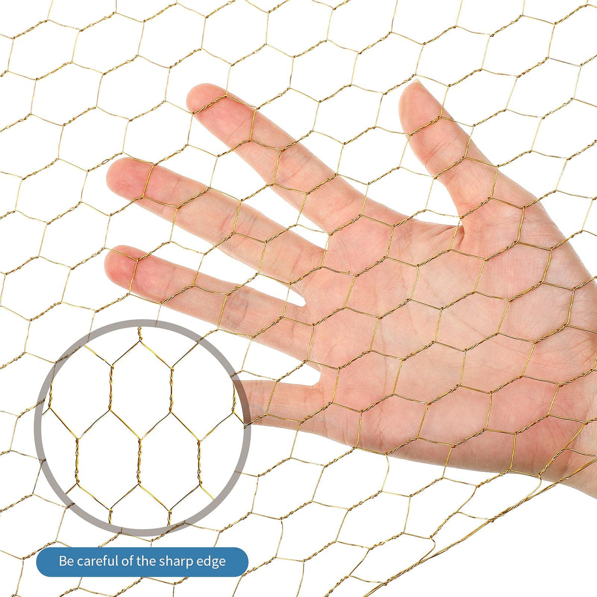3 Pieces 40 x 13 inches Gold Chicken Wire Net for Craft Projects Lightweight Galvanized Hexagonal Frame Chicken Wire Mesh for Unfinished Wooden Window Frames DIY Craft Work Home Decor
