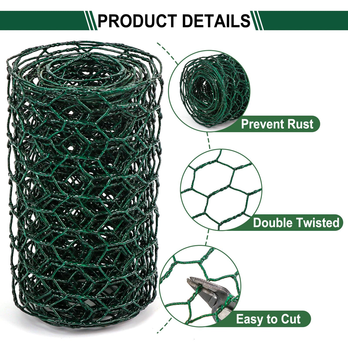 Floral Wire Netting, 4 x 118 Inch Mesh Netting with Plier, Protect Plant & Decorate Flower Arch, DIY Craft