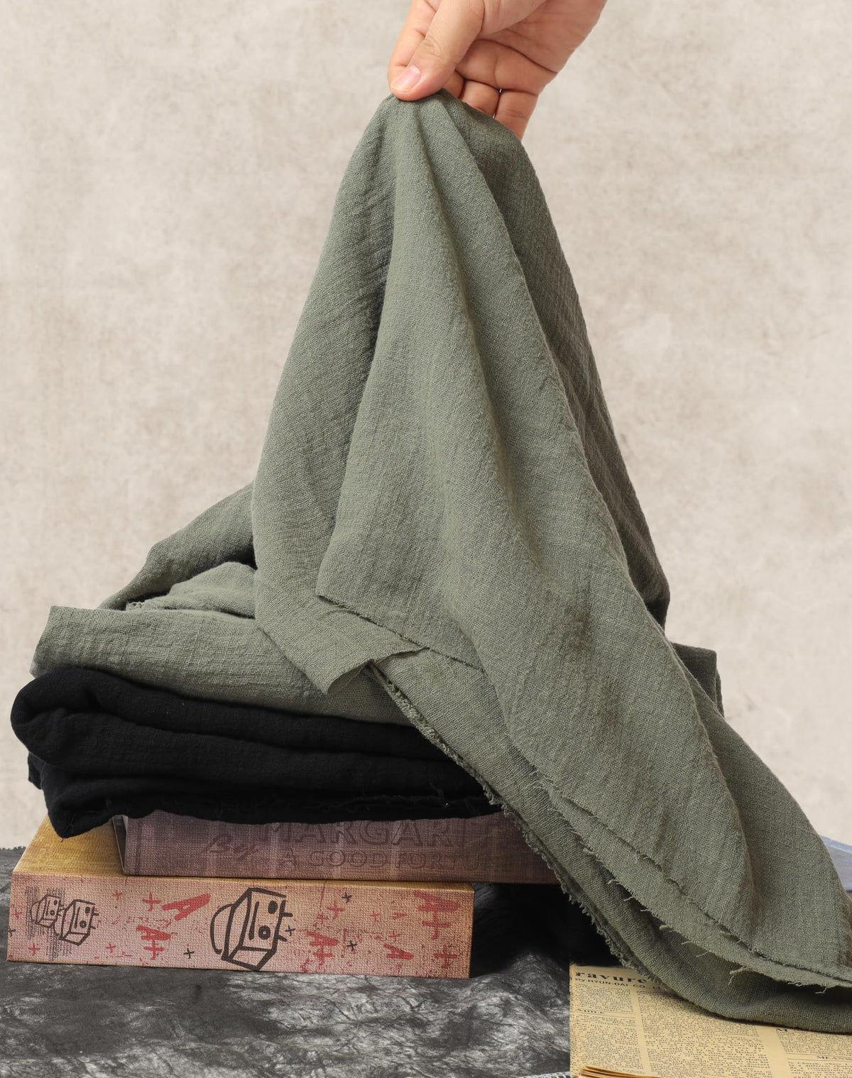 Berenlu Post Apocalyptic Shawl Fabric Piece, Medieval Hooded Cowl for Renaissance Men, DIY Cosplay Costume Accessory