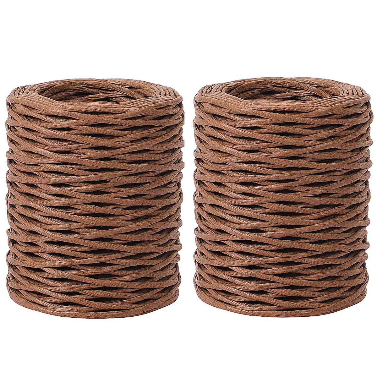 ZOENHOU 2 Rolls 328 Ft Floral Wire, 2mm 14 Gauge Rustic Paper Wrapped Floral Bind Wire for Flower Bouquets, Artificial Flower Making, DIY Projects, Brown