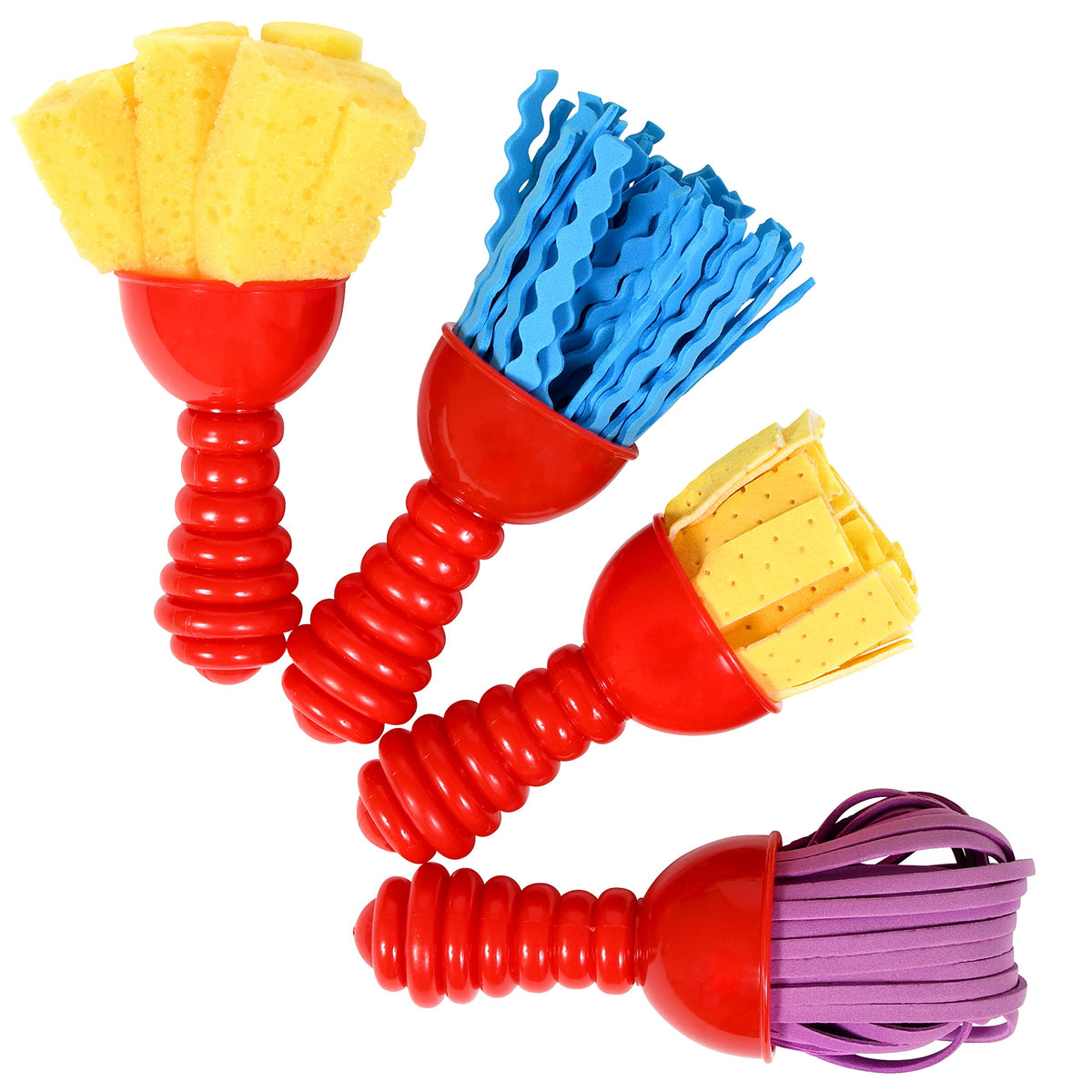 READY 2 LEARN Textured Art Tools | Set of 4 | Jumbo Paint Brushes for Toddlers and Kids | Set 2 | DIY Patterns and Effects